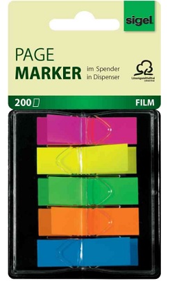 Z-Marker" Film Mini Neon, 12 x 45 mm 200 Blatt, im Spender,1 x neon-rot,neon-gelb,neon-grÃ¼n,neon-orange,neon-blau"